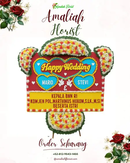 Papan Bunga Pernikahan Sukomakmur